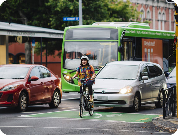 banner sharing the road